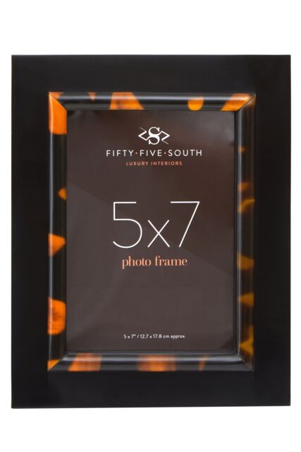 Orsina Roma 5 x 7 Inch Tortoise Shell Photo Frame in Black - image 1