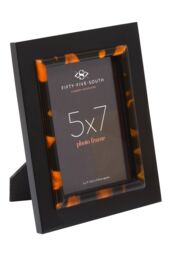 Orsina Roma 5 x 7 Inch Tortoise Shell Photo Frame in Black - thumbnail 2