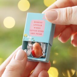 Lisa Angel Women's Tiny Matchbox Ceramic Robin Token in Orange - thumbnail 2
