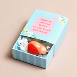 Lisa Angel Women's Tiny Matchbox Ceramic Robin Token in Orange - thumbnail 1