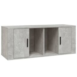 Berkfield Home TV Cabinet Concrete Grey 100x35x40 cm Engineered Wood - Size: 100 x 35 x 40 cm - thumbnail 2