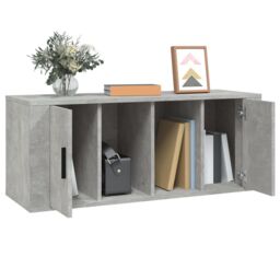 Berkfield Home TV Cabinet Concrete Grey 100x35x40 cm Engineered Wood - Size: 100 x 35 x 40 cm - thumbnail 4