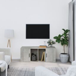 Berkfield Home TV Cabinet Concrete Grey 100x35x40 cm Engineered Wood - Size: 100 x 35 x 40 cm - thumbnail 1