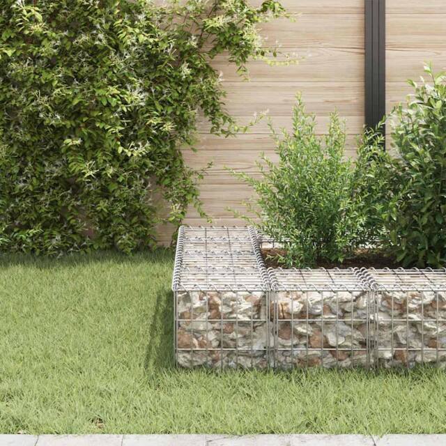 Berkfield Home Durable Cube Gabion Raised Bed Steel Wire 30x30x30 cm in Silver - Size: 30 x 30 x 30 cm - image 1
