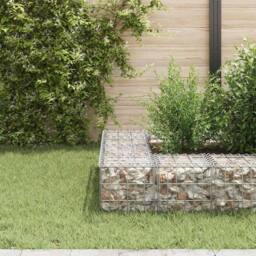 Berkfield Home Durable Cube Gabion Raised Bed Steel Wire 30x30x30 cm in Silver - Size: 30 x 30 x 30 cm - thumbnail 1