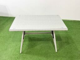 Fimous 6 Seater Garden Outdoor Rattan Furniture Set Oblong Dining Table Set in Light Grey - thumbnail 5