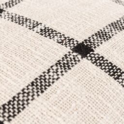 Yard Beni Check 100% Cotton Fringed Cushion in Natural - Size: 45 cm x 45 cm - thumbnail 5