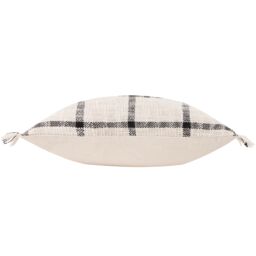 Yard Beni Check 100% Cotton Fringed Cushion in Natural - Size: 45 cm x 45 cm - thumbnail 3