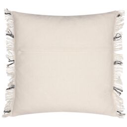 Yard Beni Check 100% Cotton Fringed Cushion in Natural - Size: 45 cm x 45 cm - thumbnail 2