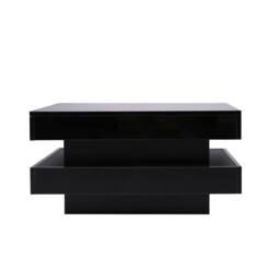 BTM Square LED Coffee Table with 360° Rotating Top, 16 Colors in Black - thumbnail 6