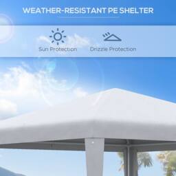 OUTSUNNY Garden Gazebo Marquee Party Tent Wedding Canopy Patio 2.7 x 2.7m in White - thumbnail 4