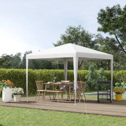 OUTSUNNY Garden Gazebo Marquee Party Tent Wedding Canopy Patio 2.7 x 2.7m in White - thumbnail 1