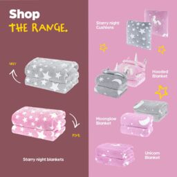 Wicked Gizmos Starry Night Glow in the Dark Blanket - Pink in Dusty Pink - thumbnail 7