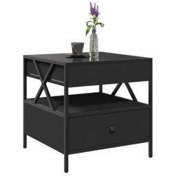 Berkfield Home Coffee Table with Infinity LED Black 50x50x51 cm - Size: 50 x 50 x 51 cm - thumbnail 5