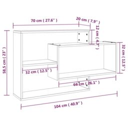 Berkfield Home Wall Shelf Grey Sonoma 104x20x58.5 cm Engineered Wood - thumbnail 6