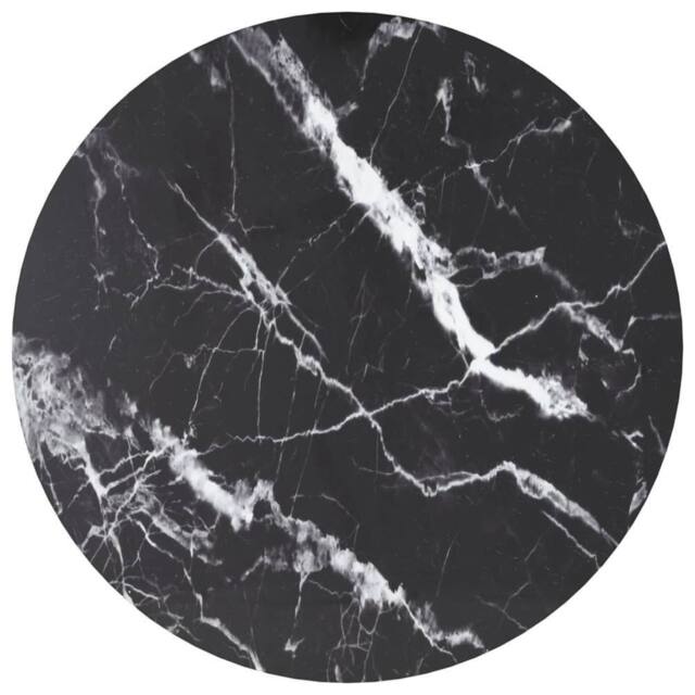 Berkfield Home Table Top Black Ã˜60x0.8 cm Tempered Glass with Marble Design - Size: 60x0.8 cm - image 1