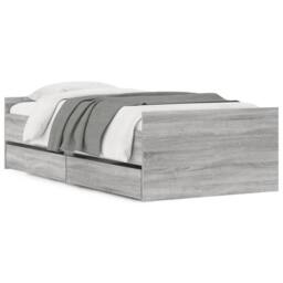 Berkfield Home Bed Frame with Drawers without Mattress Grey Sonoma 90x200 cm - thumbnail 1