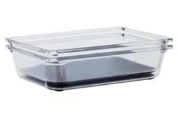 Orsina Sturdy Medium Set Of Two Kitchen Organisers With Rubber Insert, Integrated Handle Storage Boxes For Fridge in Clear - thumbnail 5