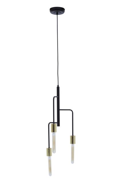 Orsina Warm Gold Finish 3-Light Pendant With Adjustable Height, Ceiling Pendant Light, Perfect For Workspace in Black - image 1