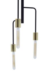 Orsina Warm Gold Finish 3-Light Pendant With Adjustable Height, Ceiling Pendant Light, Perfect For Workspace in Black - thumbnail 2