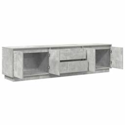 Berkfield Home TV Cabinet with LED Lights Concrete Grey 193.5x41x50 cm - thumbnail 6