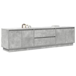 Berkfield Home TV Cabinet with LED Lights Concrete Grey 193.5x41x50 cm - thumbnail 5