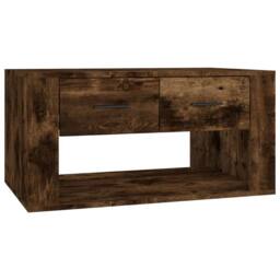 Berkfield Home Coffee Table Smoked Oak 80x50x40 cm Engineered Wood in Brown - Size: 80 x 50 x 40 cm - thumbnail 1