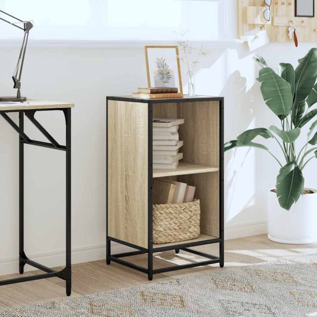 Berkfield Home Modern Book Cabinet Sonoma Oak 40x35x76 cm Engineered Wood in Light Tan - Size: 40 x 35 x 76 cm - image 1