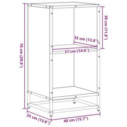 Berkfield Home Modern Book Cabinet Sonoma Oak 40x35x76 cm Engineered Wood in Light Tan - Size: 40 x 35 x 76 cm - thumbnail 9