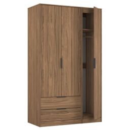 Ready Assembled 2 U Fuji Triple Wardrobe with 2 Drawers (Ready Assembled) in Walnut - thumbnail 6