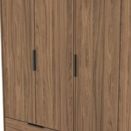 Ready Assembled 2 U Fuji Triple Wardrobe with 2 Drawers (Ready Assembled) in Walnut - thumbnail 4