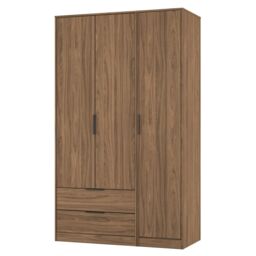 Ready Assembled 2 U Fuji Triple Wardrobe with 2 Drawers (Ready Assembled) in Walnut - thumbnail 3