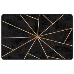 Berkfield Home Rug Washable Black & Gold 190x300 cm Anti Slip - Size: 100 cm diameter - thumbnail 2