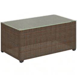 STILVORA Rattan Side Table with Glass Top in Brown - thumbnail 5