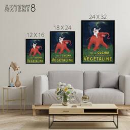 "Artery8 Vegetaline Vintage Italian Advert Framed Canvas Wall Art Print Cappiello - Size: W12"" x H16""" - thumbnail 4