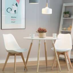 Wyld and Coco Pendant Lamp - White Cracked Gypsum with Oak Accents