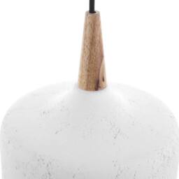 Wyld and Coco Pendant Lamp - White Cracked Gypsum with Oak Accents - thumbnail 6