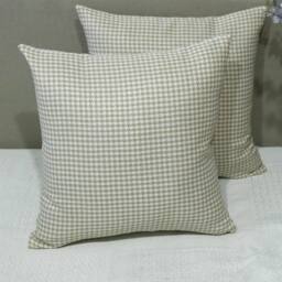 Luxury Living Pair of Houndstooth Woven Cushions - Plump Pads, Removable Covers in Cream - Size: 45 cm x 45 cm - thumbnail 5