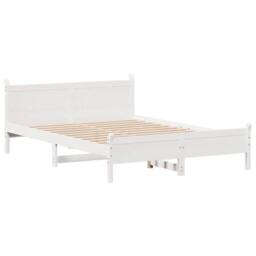Berkfield Home Decorative Bed Frame without Mattress White 135x190 cm Double Sol - thumbnail 5