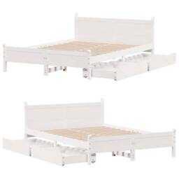Berkfield Home Decorative Bed Frame without Mattress White 135x190 cm Double Sol - thumbnail 9
