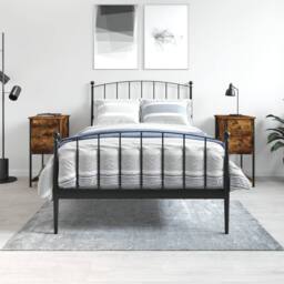 Berkfield Home Bedside Cabinets 2 pcs Smoked Oak 32x42x70 cm Engineered Wood in Brown - Size: 32 x 42 x 70 cm - thumbnail 2