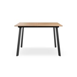 More4Homes Haydon Extending Dining Table & Chairs- Oak Effect Table Top w Black Legs + Nova Velvet Dining Chair Set Of 4 in Mustard - thumbnail 3