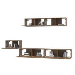 Berkfield Home Classic 5 Piece TV Cabinet Set Smoked Oak Engineered Wood in Brown - thumbnail 4
