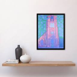 "Artery8 Church Tower Domburg Mondrian Vintage Framed Wall Art Print - Size: W12"" x H16""" - thumbnail 4