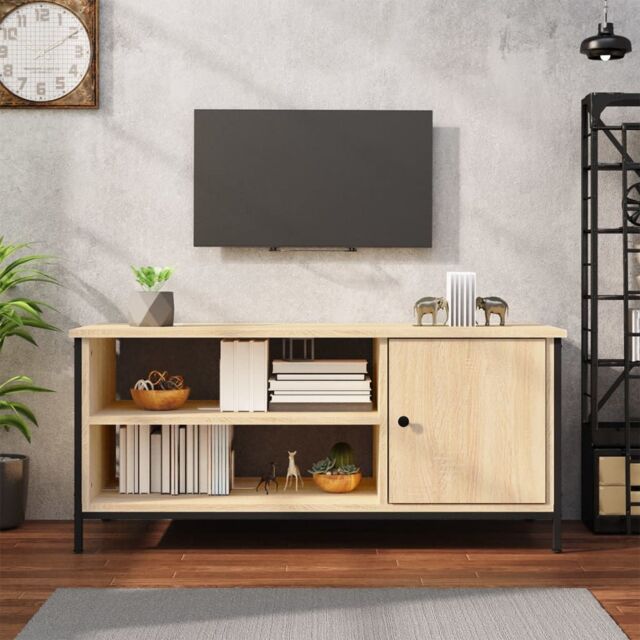 Berkfield Home TV Cabinet Sonoma Oak 100x40x45 cm Engineered Wood in Brown - Size: 100 x 40 x 45 cm - image 1