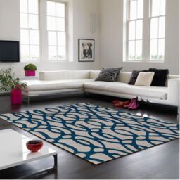 The Rug Shop UK Blue Handmade Luxurious Easy to clean Abstract Area Rug - Size: 160 cm x 230 cm - thumbnail 1