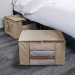 OHS Large Underbed Storage Bags 2 Pack Clothes Shoes 90.3L Organiser in Natural - thumbnail 5