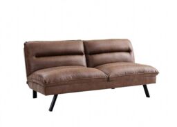 Home Detail Edmonton Air Leather Sofa Bed With Padded Cushions & Black Legs in Dark Brown - thumbnail 1