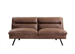 Home Detail Edmonton Air Leather Sofa Bed With Padded Cushions & Black Legs in Dark Brown - thumbnail 2