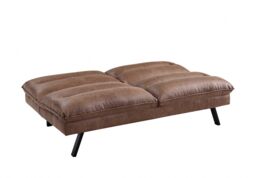 Home Detail Edmonton Air Leather Sofa Bed With Padded Cushions & Black Legs in Dark Brown - thumbnail 3